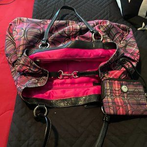 Pink/Black Coach tote & Wallet